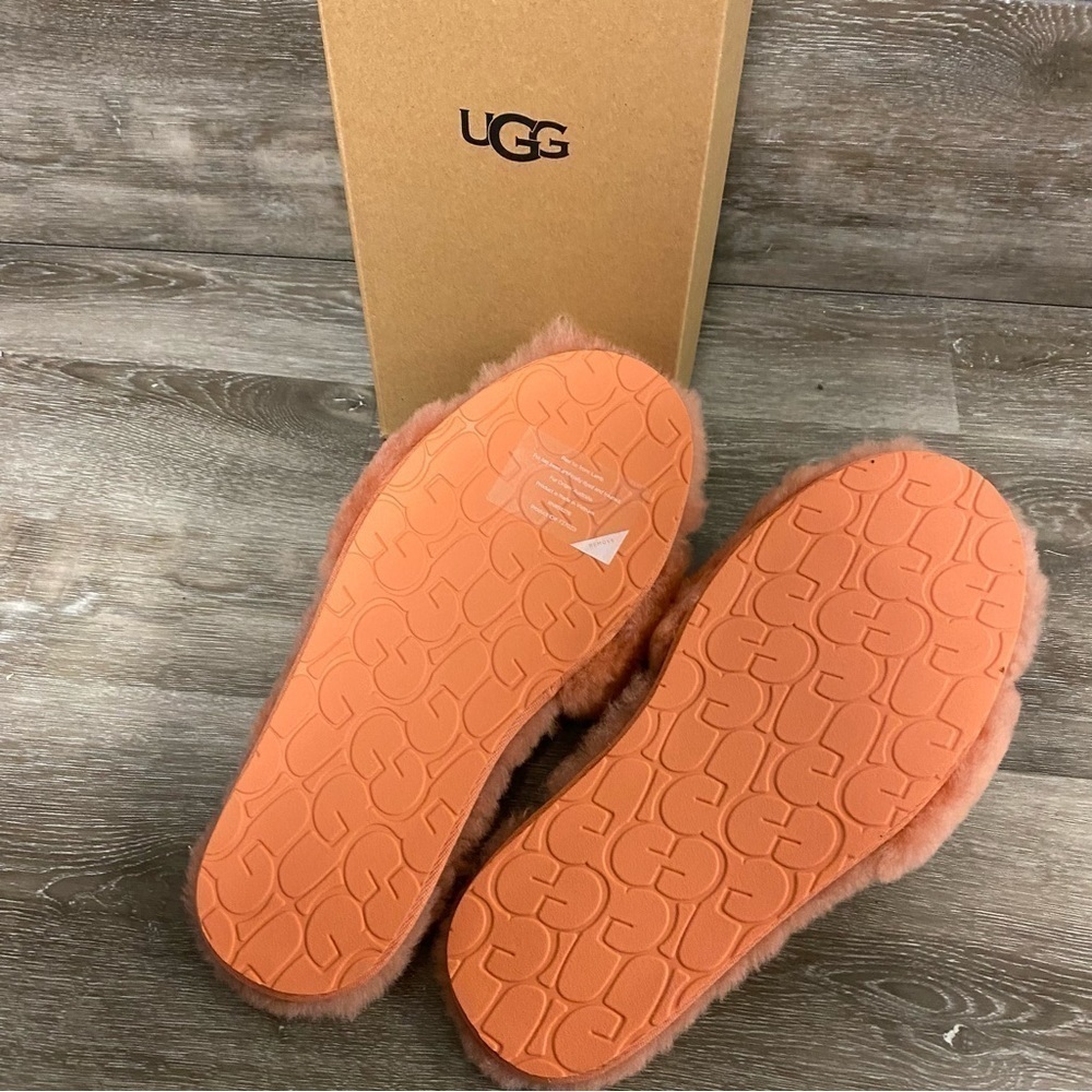 UGG | Fluff Slide II Slipper In Clay Pot Salmon Color NEW - Picture 6 of 10